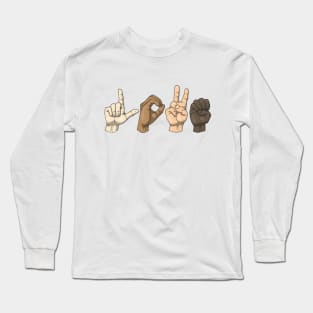 Love in Sign Language - horizontal Long Sleeve T-Shirt